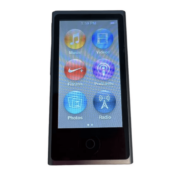Pre-Owned Apple iPod Nano 7th Generation 16GB Digital Audio Player with Bluetooth, headphone jack, Apple, Space Gray, 1, 1, 1