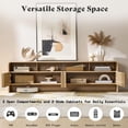 thumbnail image 5 of Papajet 70" Modern TV Stand for TVs up to 80", Fluted TV Console with Storage Cabinets, Wood Entertainment Center for Living Room, Natural Oak, 5 of 10