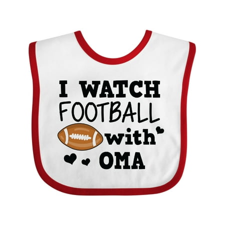 

Inktastic I Watch Football with My Oma Gift Baby Boy Bib