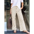 thumbnail image 5 of Polka Dot Pants Women Y2K Print High Waisted Drawstring Wide Leg Pants Vintage Boyfriend Pants S, 5 of 9