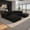 Black - U Shape, variant on Oversized 118 "W Corduroy Boneless Couches for Living Room, No Assembly Required, 3-Seaters Modular Sectional Sofa with Removal Cushion, Comfy Plush Upholstered Couch for Apartment/Office