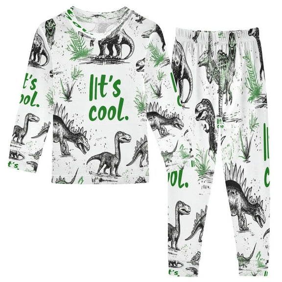 BZSMCE Unisex Pajama Set Snug-Fit Cotton Sleepwear Jurassic Vibe Printed