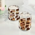 thumbnail image 2 of Yayeee 2 Pack Qtip Holder Bathroom Cotton Swab Canister with Lid Clear Dispenser Set, White Cakes Pattern, 2 of 6