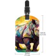 thumbnail image 6 of Square 2Pack PU Leather Abstract Rhinoceros Cruise Luggage Tag with Privacy Cover and Name ID Tag for Travel Handbags Backpacks Luggage Tags, 6 of 6