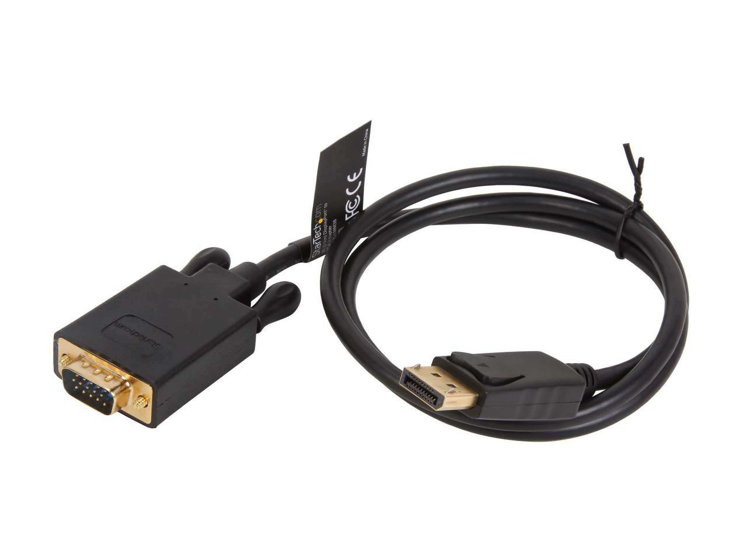 StarTech DP2VGAMM3B 3 ft. DisplayPort to VGA Adapter Cable - DP to VGA Video Converter - Active DisplayPort to VGA Cable for PC 1920 x 1200 - Black - image 2 of 3