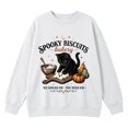 thumbnail image 4 of ZHOGXU Halloween Themed Girls Cat Pumpkin Letter Print Pullover Sweatshirt Long Sleeve O Neck Top For Kids Comfortable Streetwear,White,1-2 Years, 4 of 4