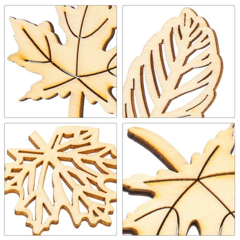 80 Pieces Unfinished Wood Cutouts Maple Leaves Wooden Crafts Fall