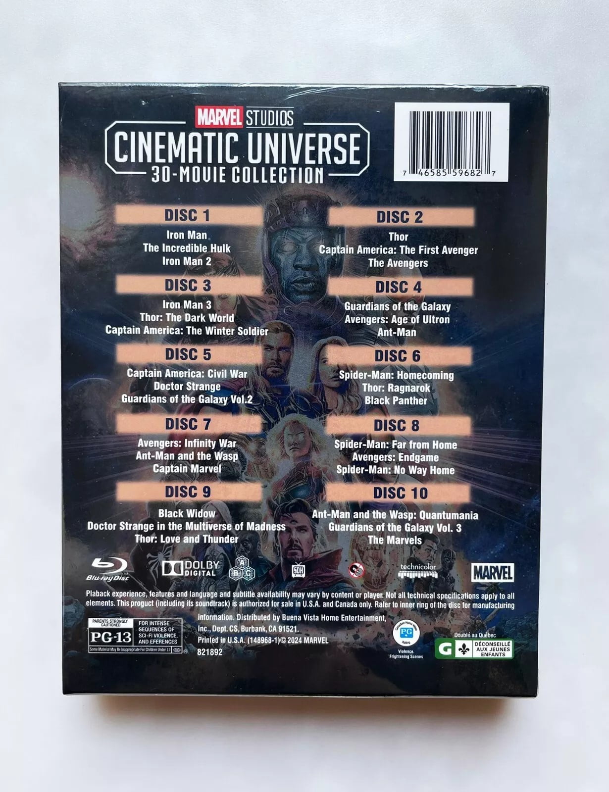 Marvel Studios Cinematic Universe Collection 30 movie (Blu-ray
