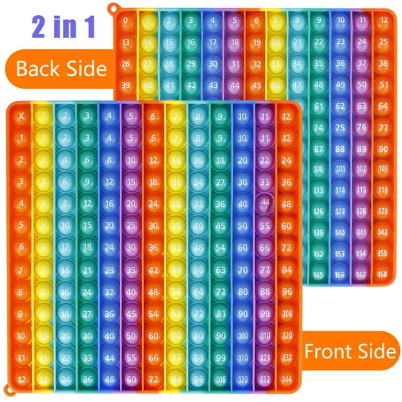 Multiplication Chart Math Games Pop Toys 12x12 Multiplication Table Popping Game Stress Relieving Sensory Toys for Kids Adult ADHD Autism Early Education Math Game