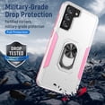 thumbnail image 3 of Phone Case for Samsung Galaxy S21 FE 5G Case with Ring Holder Black, Military Grade Samsung S21 FE Case Rugged Heavy Duty Shockproof Cool Cover Cool Durable (Samsung S21 FE 5g, White), 3 of 7
