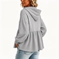 thumbnail image 5 of Xdegoge Womens Half Zip Hoodie Long Sleeve Peplum Sweatshirts Babydoll Ruffle Hem Casual Fall Tops Lightweight Loose Fit Pullover, 5 of 6