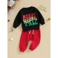thumbnail image 3 of Cenuakty Toddler Boys 2PCS Pants Sets Long Sleeve Letter Print Sweatshirt and Drawstring Pants Sets, 3 of 9