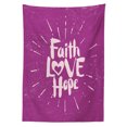 thumbnail image 2 of Hope Outdoor Tablecloth, Illustration of Western Spiritual Message Faith Hope Slogan on Purple Backdrop, Decorative Washable Fabric Picnic Tablecloth, 58 X 104 Inches, Purple and Lilac, by Ambesonne, 2 of 2