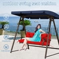 thumbnail image 5 of Mokoey 40" x 40" Red Solid Print Settee Outdoor Seating Cushion, 5 of 6