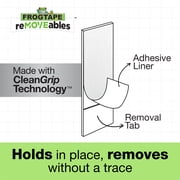 FrogTape reMOVEables Medium Brushed Nickel Heavy Duty Hooks, 2 Hooks and 4 Adhesive Strips