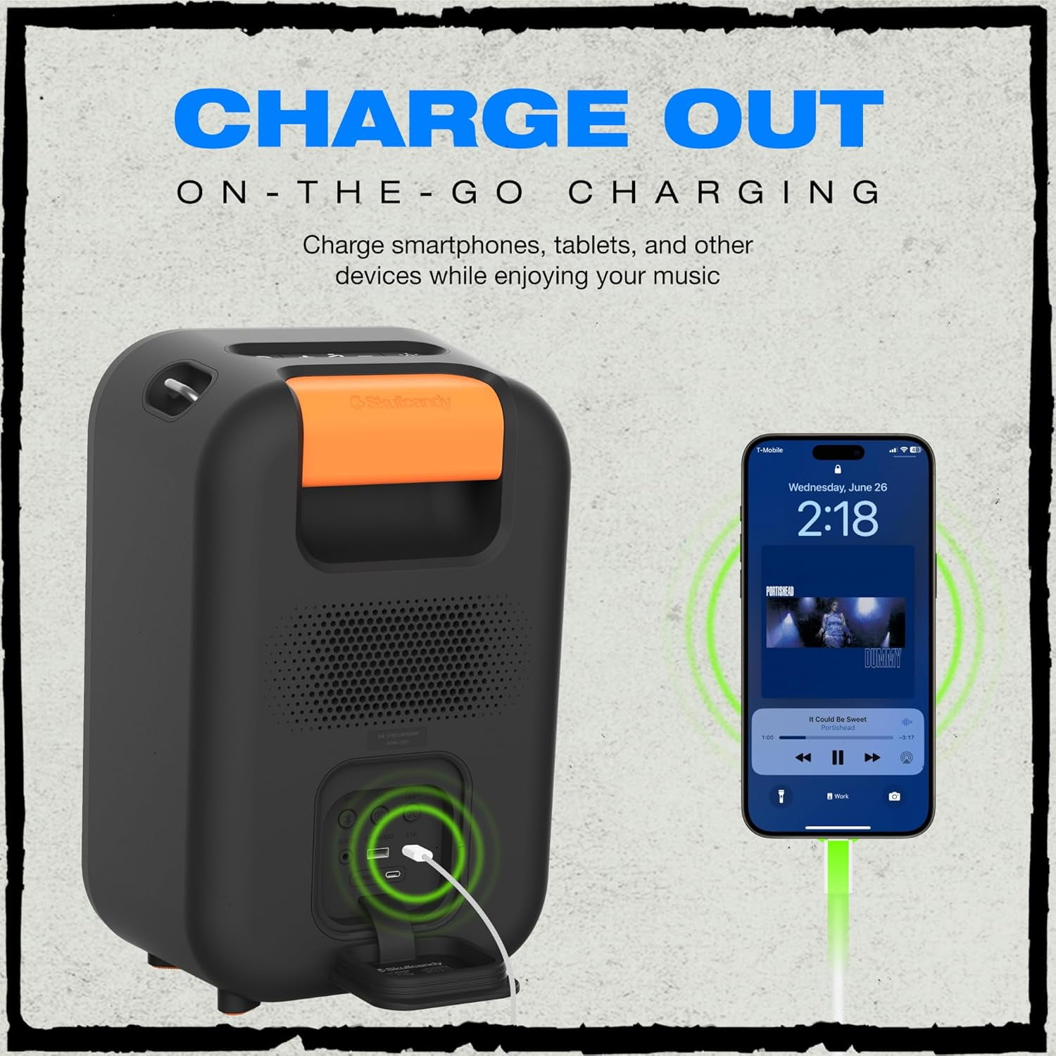 Skullcandy Stomp Bluetooth Speaker – IPX7 Waterproof Wireless Portable Speaker