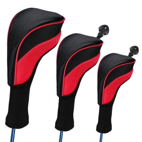 3X Golf Club Head Covers Set Long Neck Driver 1/3/5 Fairway Woods Headcovers