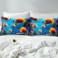 thumbnail image 4 of Erosebridal Sea Fish Twin Sheet Sets, Colorful Coral Bedding Twin Size, Ocean Sealife Reversible Bed Sheets Twin, Lightweight Room Decor, 3-Piece, 4 of 7