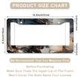 thumbnail image 3 of 1 Pcs Abstract Blue and Gold Art License Plate Frame, License Plate Cover for Car Decorative Parts, Aluminum License Plate Bracket Holder Rust-Proof for US Standard Car, 3 of 8