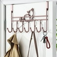 thumbnail image 2 of Hooks Behind the Door Cat Shaped Hanging Rack Iron Over Door Organizer 41.5x22.5x5cm Sturdy Rustproof Multi Hook Space Saving for Bedroom Bathroom Entryway, 2 of 5