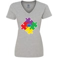 thumbnail image 3 of Inktastic Autism Awareness Month Puzzle Women's V-Neck T-Shirt, 3 of 5