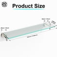 thumbnail image 3 of Glass Shelves for Bathroom,20-Inch Chrome Polished Floating Bathroom Shelf Stainless Steel Tempered Glass Shelf Modern Shelves Wall Mounted, 3 of 11