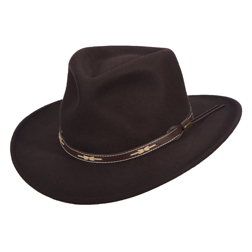 Wool Felt Outback Hat Chocolate 