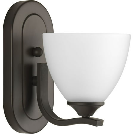 

Laird Collection One-Light Antique Bronze Etched Glass Traditional Bath Vanity Light