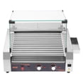 thumbnail image 4 of VEVOR Hot Dog Roller, 30 Hot Dog 11 Rollers, Stainless Steel Sausage Grill Cooker, 1600W Commercial Hot Dog Machine with Dual Temp Control, Cover, Side Storage Box, Removable Shelf & Oil Drip Tray, 4 of 10