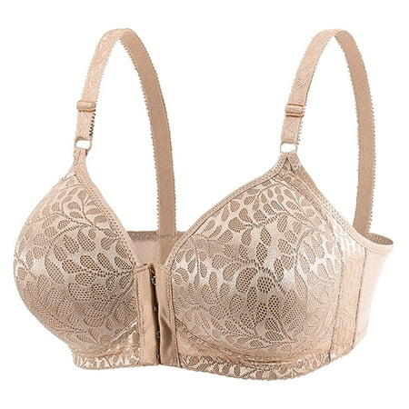 

YDKZYMD Women s Cotton Lightly Lined Everyday Bra Bra Wireless Support Bra Comfortflex Comfort Smoothing Bras Front Closure T-Shirt Bralette