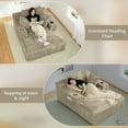 thumbnail image 6 of Wiilayok 68.1"D x 50"W Oversized Boneless Chaise Lounge Chair with Cup Holder,High Density Sponge with Super Strong Rebound，Corduroy Cloud Sofas Couches for Living Room, No Assembly ( Light Camel ), 6 of 8