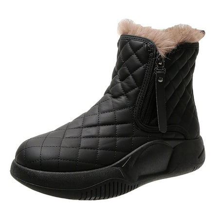 

Women s Winter Snow Boots Slip Warm Lined Fashion Waterproof Zipper Thick Soled Comfortable for Trail Hiker Hiking Winter Ladies Black 39