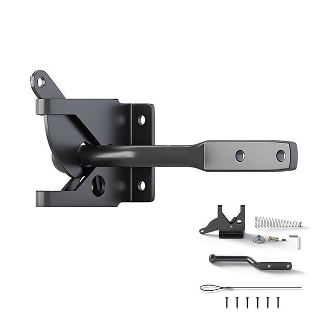 Wweixi Gate Latch Self Locking Fence Gate Latch Self-Locking with durable Black Durable