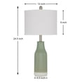 thumbnail image 4 of Cinkeda 26" Ceramic Table Lamps Set of 2 with Rotary Switch, Modern Farmhouse White Glaze & Drum Shade for Bedroom Living Room, 4 of 7