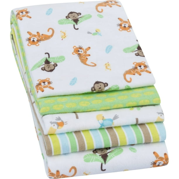 Garanimals Receiving Blankets, Green, 4 Pack
