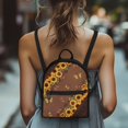 thumbnail image 4 of HELLHERO Sunflower Butterfly Decoration Small Backpack with Front Pocket Practical Mini Backpack for Work, Polyester Mini Travel Backpacks for Outing, 4 of 8