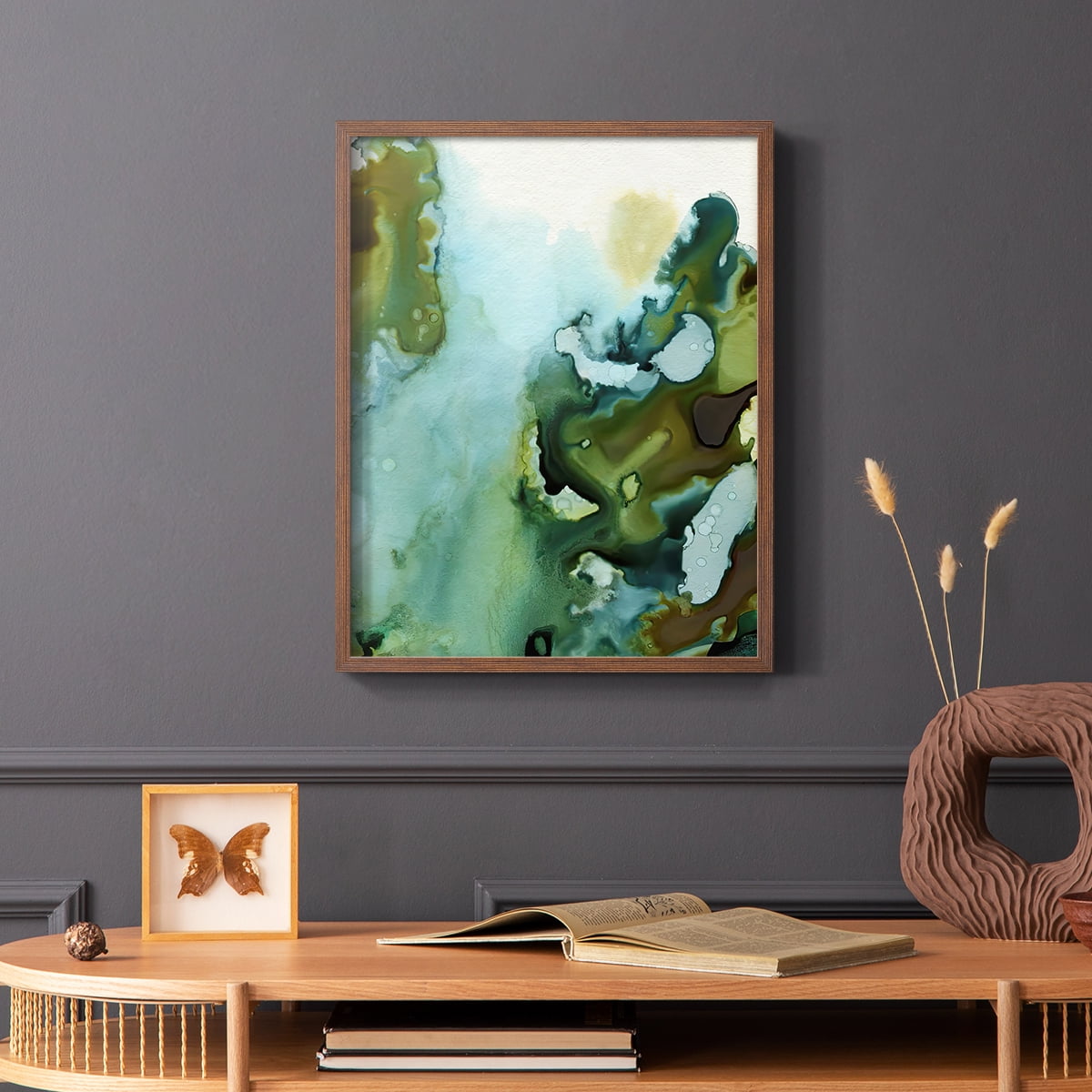 Water and Earth I Framed Print in Brown Solid Wood 8 x 10 Framed Print