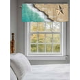 thumbnail image 5 of Curtain Valance for Windows,Starfish Summer Beach Sand Kitchen Valances Rod Pocket Short Curtains,Sea Waves Teal Gradient Window Treatment Panel for Bedroom Bathroom 54"x18", 5 of 7
