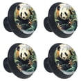 thumbnail image 2 of 4 Pcs Panda Knobs for Kitchen Cabinet Cupboard Dresser Bookcase Drawer Pulls Handles Round Home Decor, 2 of 8