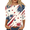 Dark Blue, variant on America 250 Tshirt for Women Crew Neck Patriotic 250 Anniversary Tops 3/4 Length Sleeve Usa Flag Elements Independence Day Shirt Dark Blue L