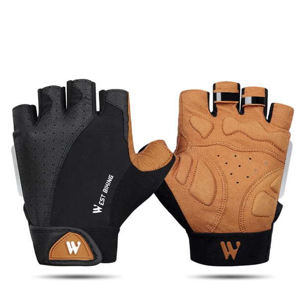 WEST BIKING Sports Cycling Gloves Half Finger Men Women MTB Bike Gloves Running Fitness Gym Riding Motorcycle Bicycle Gloves ExM Gong Bohan LED