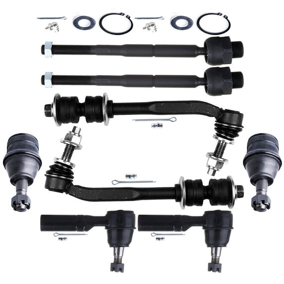 AUTOMUTO Replacement Parts Inner Tie Rod Ends Lower Ball Joints Outer Tie Rod Ends Front Sway Bar End Links Fit For 2007-2009 for Aspen 2004-2009 For Dodge For Durango