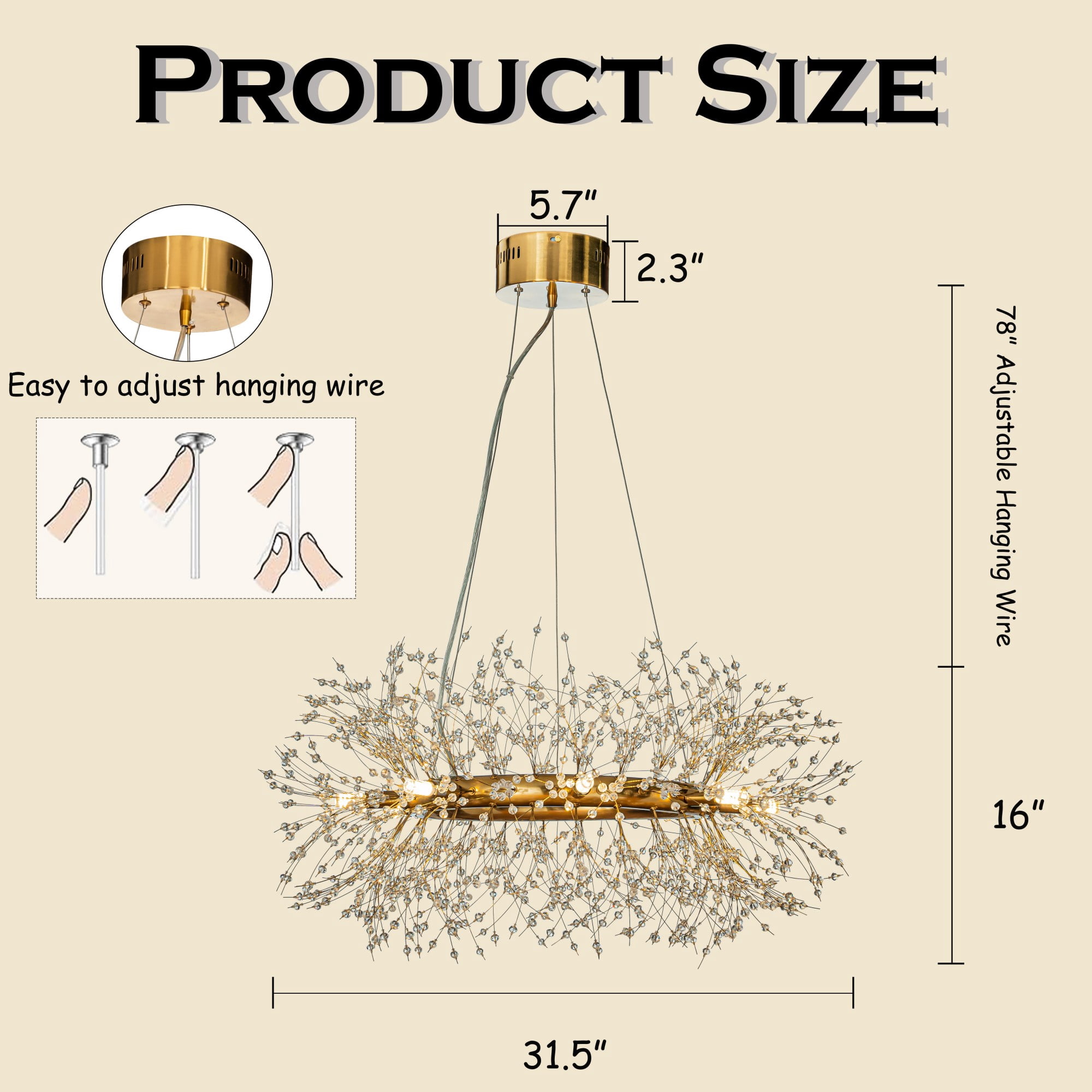 8-lights Stainless Steel Firework Crystal Chandelier In Antique Bronze For Living Room