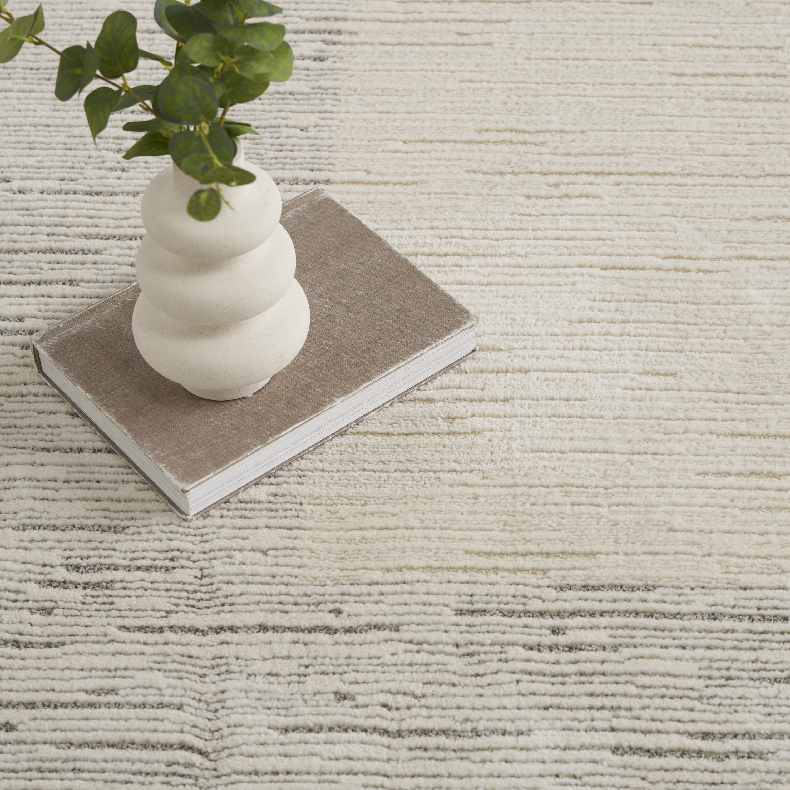 Nourison Santa Cruz Abstract Ivory Grey 7'10" x 9'10" Area Rug (8x10)