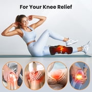Knee Massager with Heat & Vibration, Large Heating Pad for Thigh & Knee & Calf Discomfort Relief, Knee Heated Brace Leg Massager 3X Coverage,5 Vibration Modes 3 Heat Levels,AC Adapter Heating Faster