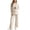 Beige maternity long sleeve set, variant on Women's Maternity 2 Piece Sets Ribbed Knit Long Sleeve Hoodie Straight Leg Pants Outfits Pregnancy Postpartum Lounge Set Black,M