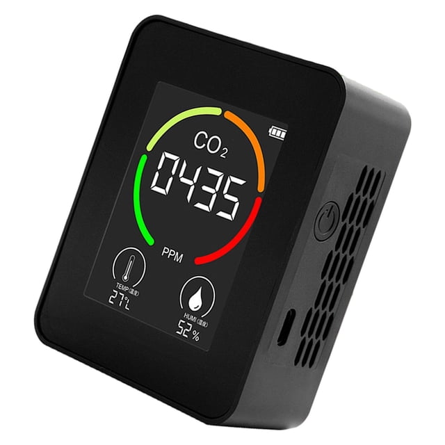 Medidor de medición rápida Baoblaze Detector de CO2 para invernadero Negro
