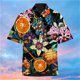 thumbnail image 2 of Camisas Para Hombre Manga Larga Camisa de manga corta con estampado digital 3d de ocio de tendencia de moda de playa de turismo de vacaciones de verano para hombres (Gold, S), 2 of 3