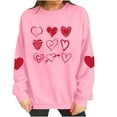 thumbnail image 5 of FAWUUDO Valentines Day Shirts Women Valentine Crewneck Sweatshirts Love Heart Sweatshirt Valentine's Long Sleeve Tops Pink XS, 5 of 9
