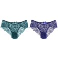thumbnail image 1 of Lot de 2 (Bleu Foncé 1 Pcs et Vert 1 Pcs) Culottes pour Femmes Grande Taille Multipack Culottes pour Femmes Dentelle Culottes de Randonnée pour Femmes Culottes à Découpe Taille Ajourée, 1 of 6